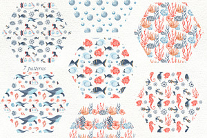 Marine Set Watercolor