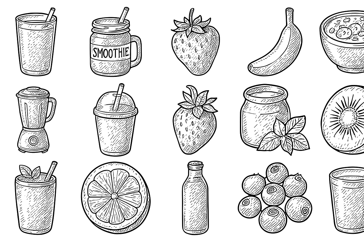Fruity Smoothie Icon Set, an Object Graphic by nikagraphic (Photo 3 of 3)