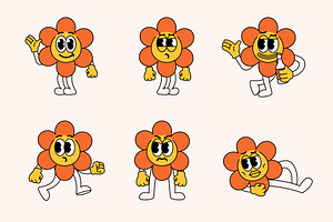 Groovy Flower Mascot Character