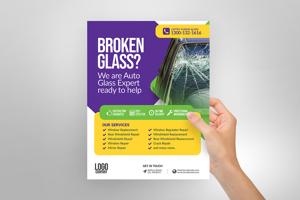 Auto Glass Services Template, a Flyer Template by antyalias store (Photo 4 of 4)