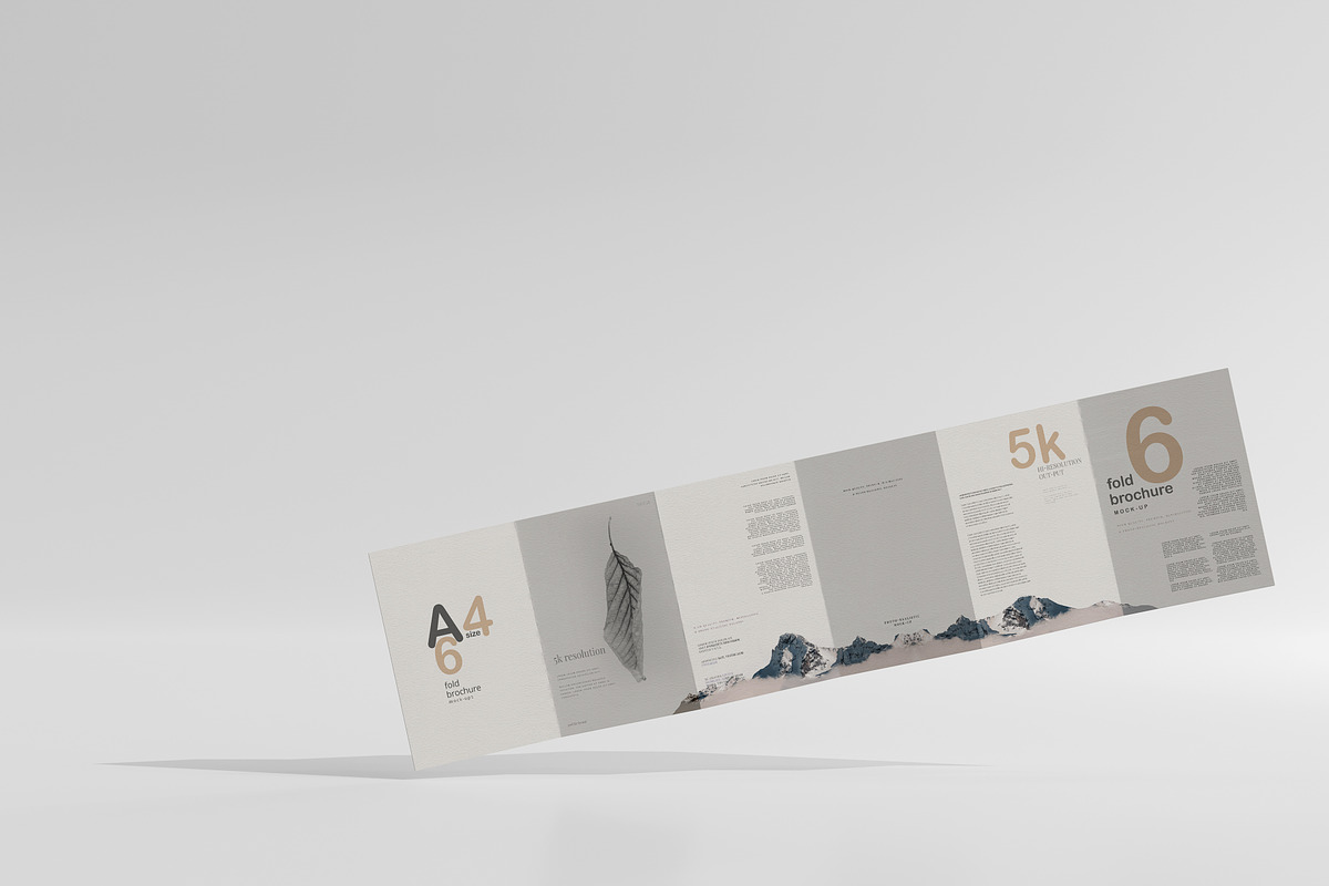 A4 Size Six Fold Brochure Mockup, a Print Template by pmvch (Photo 13 of 20)