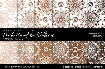 Nude Mandala Digital Papers