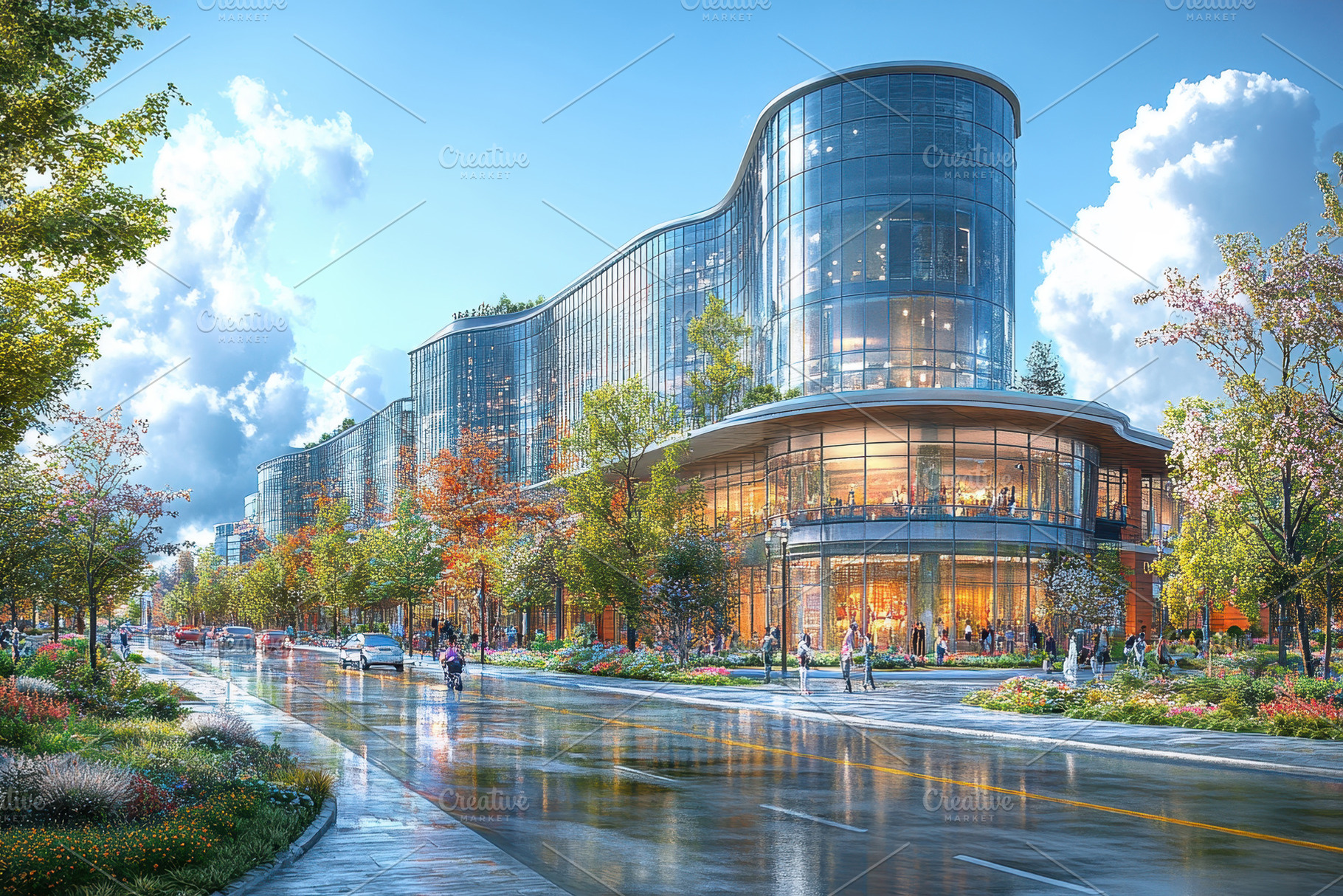 Modern urban building showcasing lar, a Photo by Tanuart