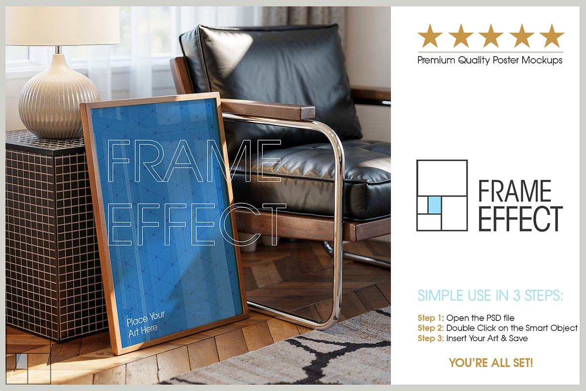 6 Neutral Art Frame Mockups Bundle, a Household Mockup by Frame Effect (Photo 8 of 8)