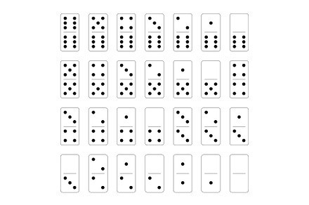 Domino set of 28 tiles