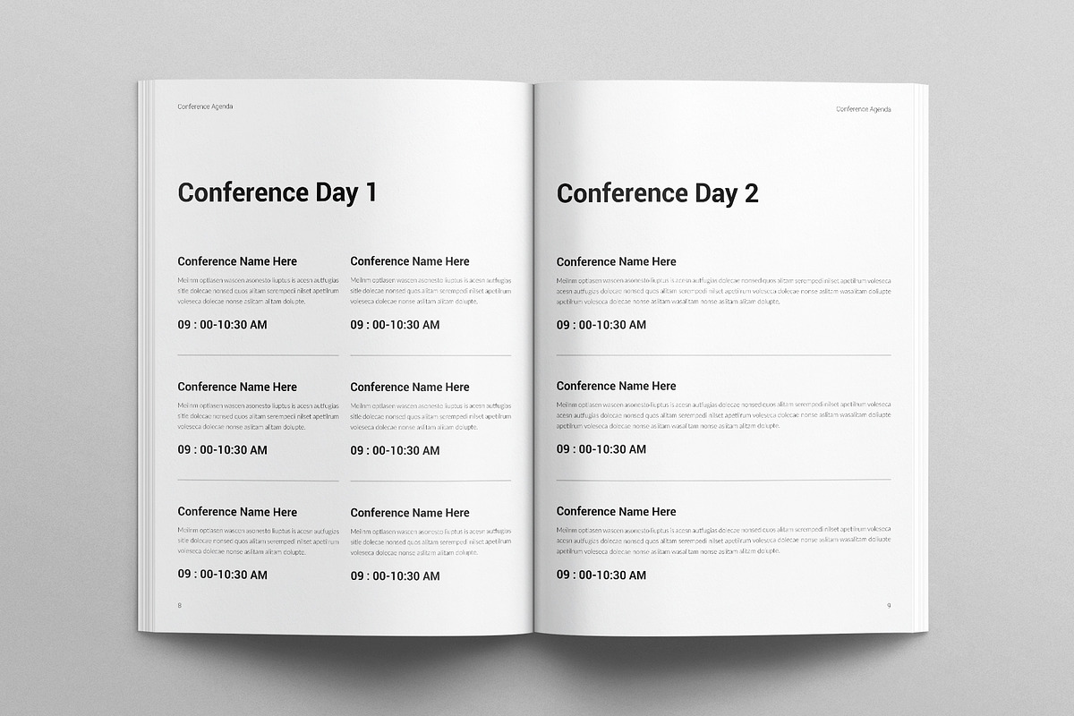 Conference Agenda Template, a Brochure Template by E-Type (Photo 4 of 7)