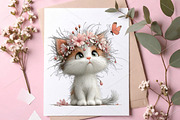 Watercolor Cat with Butterfly PNG, a Seasonal Illustration by Canvas Craft (Thumbnail 6 of 6)