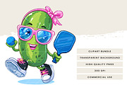 Funny Pickleball Clipart Bundle, an Animal Illustration by Design Scotch (Thumbnail 7 of 8)