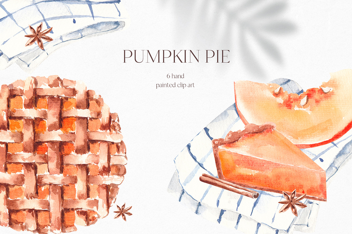 Watercolor Pumpkin Pie, a Food Illustration by YuliyaArtGarden (Photo 1 of 4)