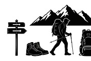 Hiking Adventure Silhouette Bundle, an Illustration by yasushie (Thumbnail 4 of 51)