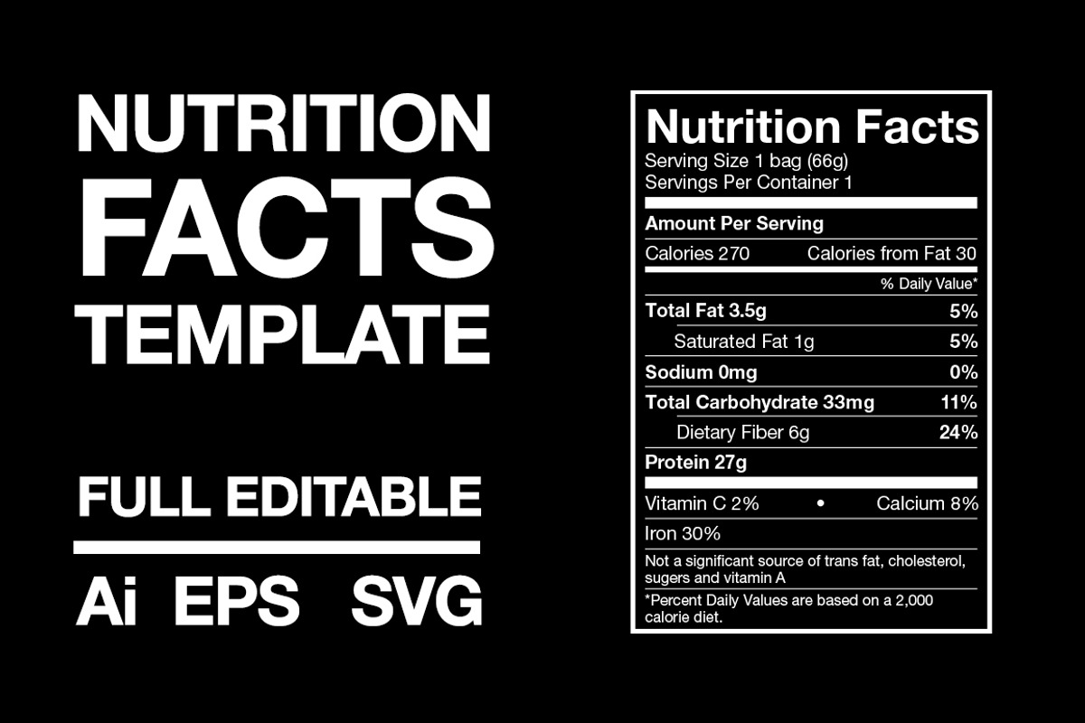 Nutrition Facts Template, a Packaging Mockup by PremiumGoods (Photo 1 of 3)
