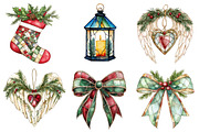 Farmhouse Christmas Stained Glass, a Seasonal Illustration by CitraGraphics (Thumbnail 5 of 10)