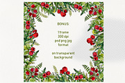 Watercolor berries and herbs clipart, a Pattern Graphic by Dina Guiter (Thumbnail 8 of 8)