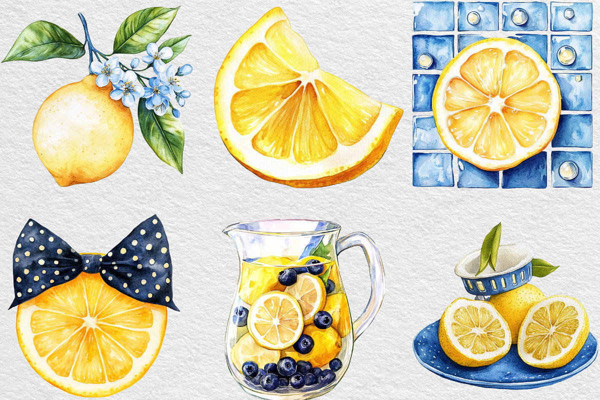 Yellow & Blue Lemon Sublimation, an Illustration by Black Bird Studio (Photo 5 of 6)