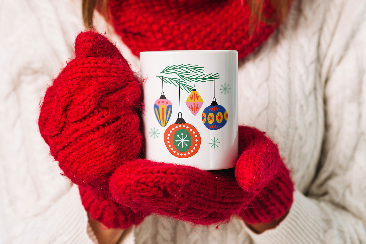Retro Christmas ornaments, a Decorative Illustration by NataKa (Photo 8 of 10)