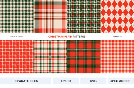 Seamless vector Christmas patterns, a Pattern Graphic by SappiStudio