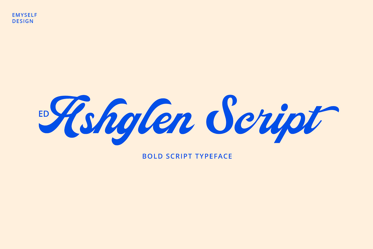 ED Ashglen Script, a Script Font by Emyself Design (Photo 1 of 11)
