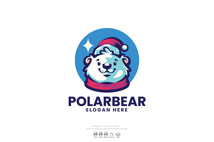 Polar Bear Mascot Cartoon Logo
