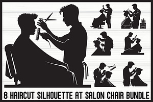 Salon Chair Haircut Bundle, an Illustration by Creativeshirt