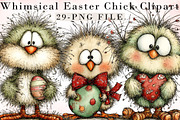 Whimsical Easter Chick Clipart, an Illustration by Libby Wishes (Thumbnail 1 of 6)