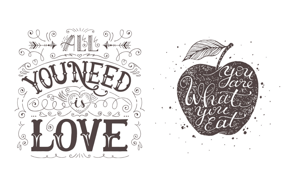 8 hand drawn quotes, an Illustration by piyacler (Photo 5 of 6)