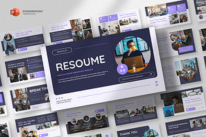 Resume & Portfolio Powerpoint, a Presentation Template by fluffstudio