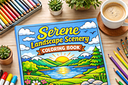 40 Landscape Coloring Printables, an Object Graphic by Image for Sale (Thumbnail 1 of 3)