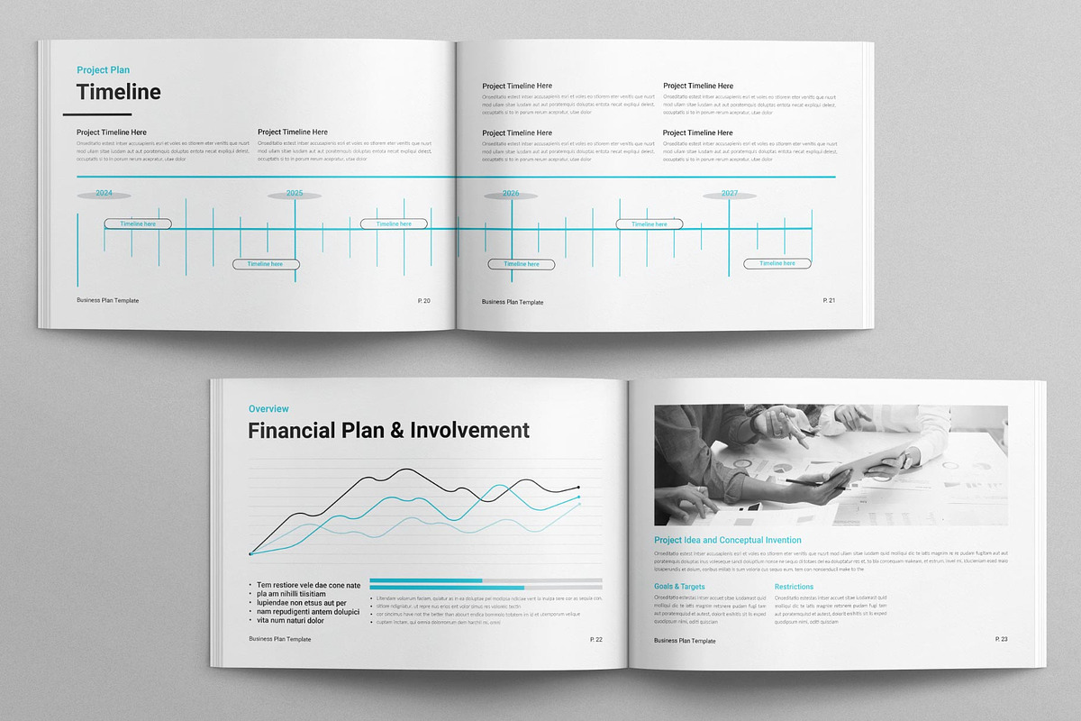 Business Plan Template Landscape, a Brochure Template by E-Type