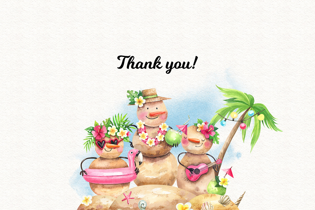 Tropical New Year Party, a Texture Illustration by Watercolor by Tonia Tkach (Photo 10 of 10)