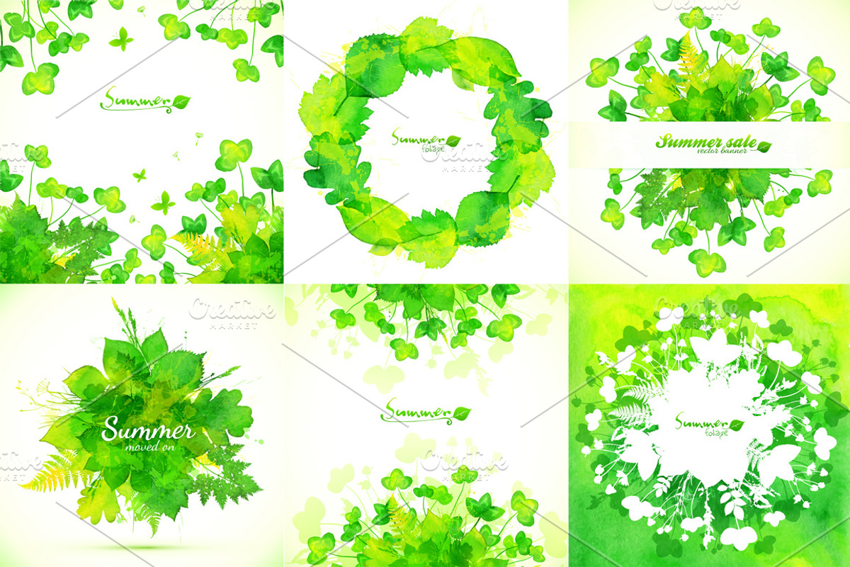 15 watercolor summer backgrounds preview 2