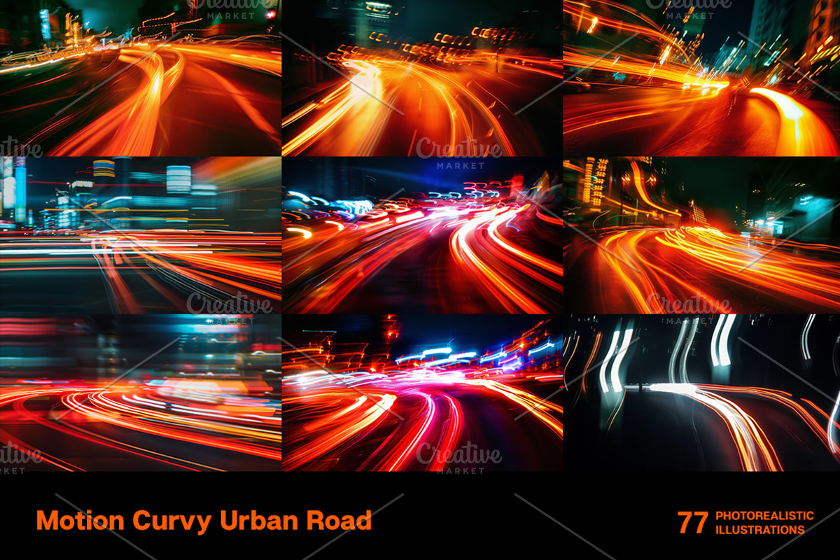 Motion Curvy Urban Roads. 77 images, an Abstract Photo by Handmadefont (Photo 12 of 15)