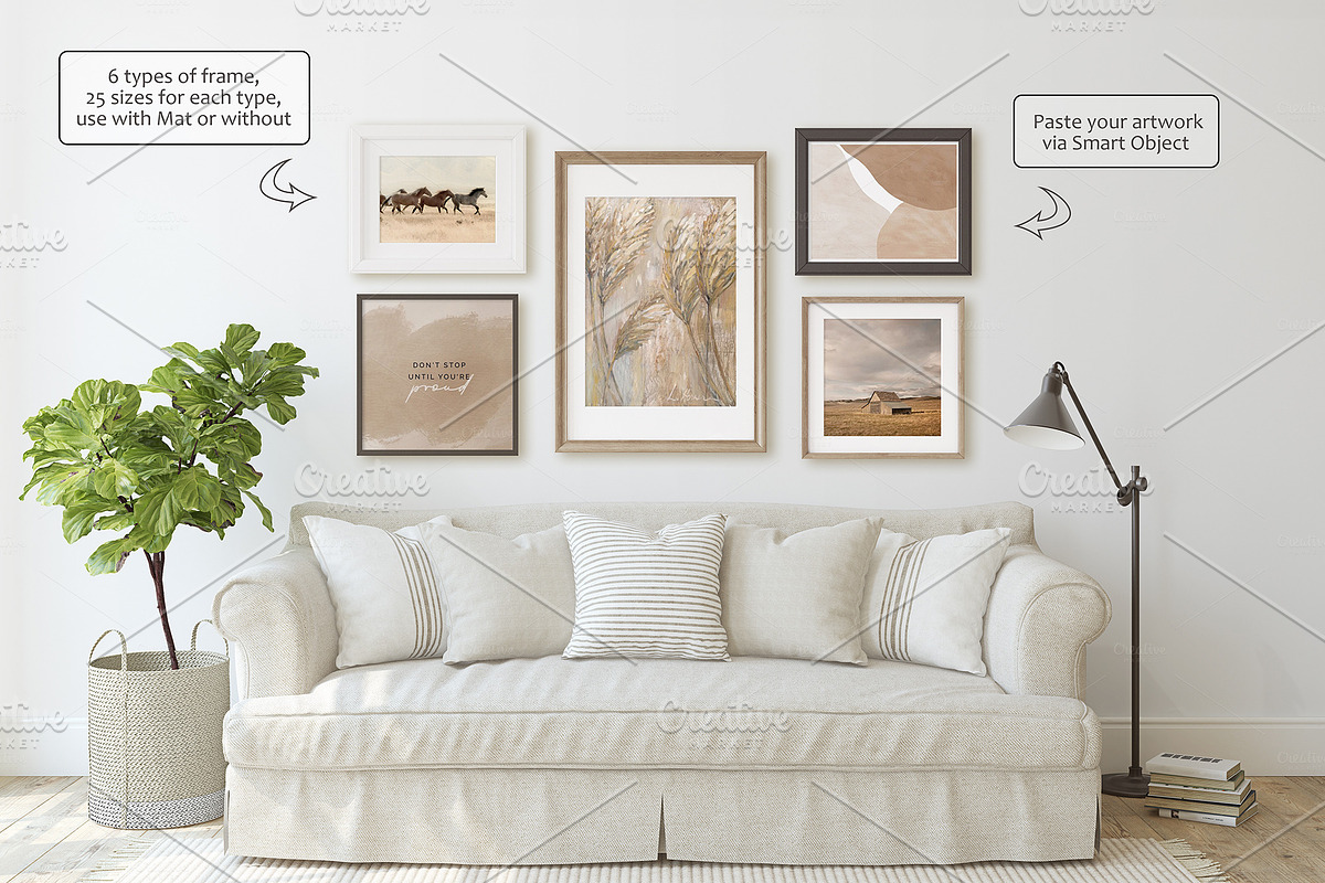 MODERN FARMHOUSE Wall&Frame Mockups, a Poster Template by MyHomeMockups (Photo 6 of 12)
