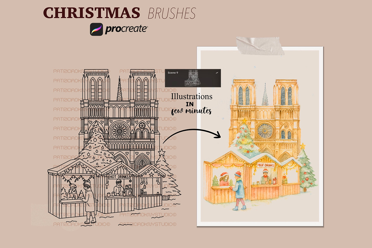 Procreate Christmas scene brushes, a Brush Add-On by PDknyStudio (Photo 5 of 5)