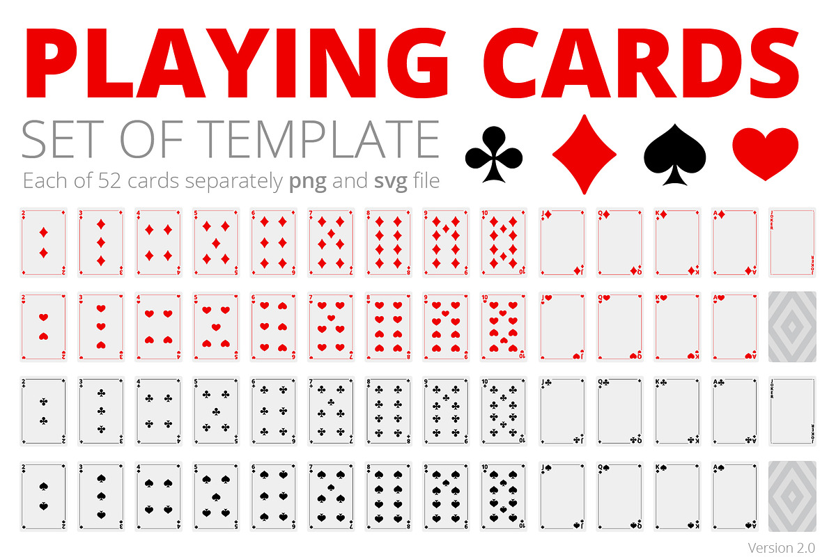 Playing Cards Template Set, an Object Graphic by Ilia Design (Photo 1 of 4)