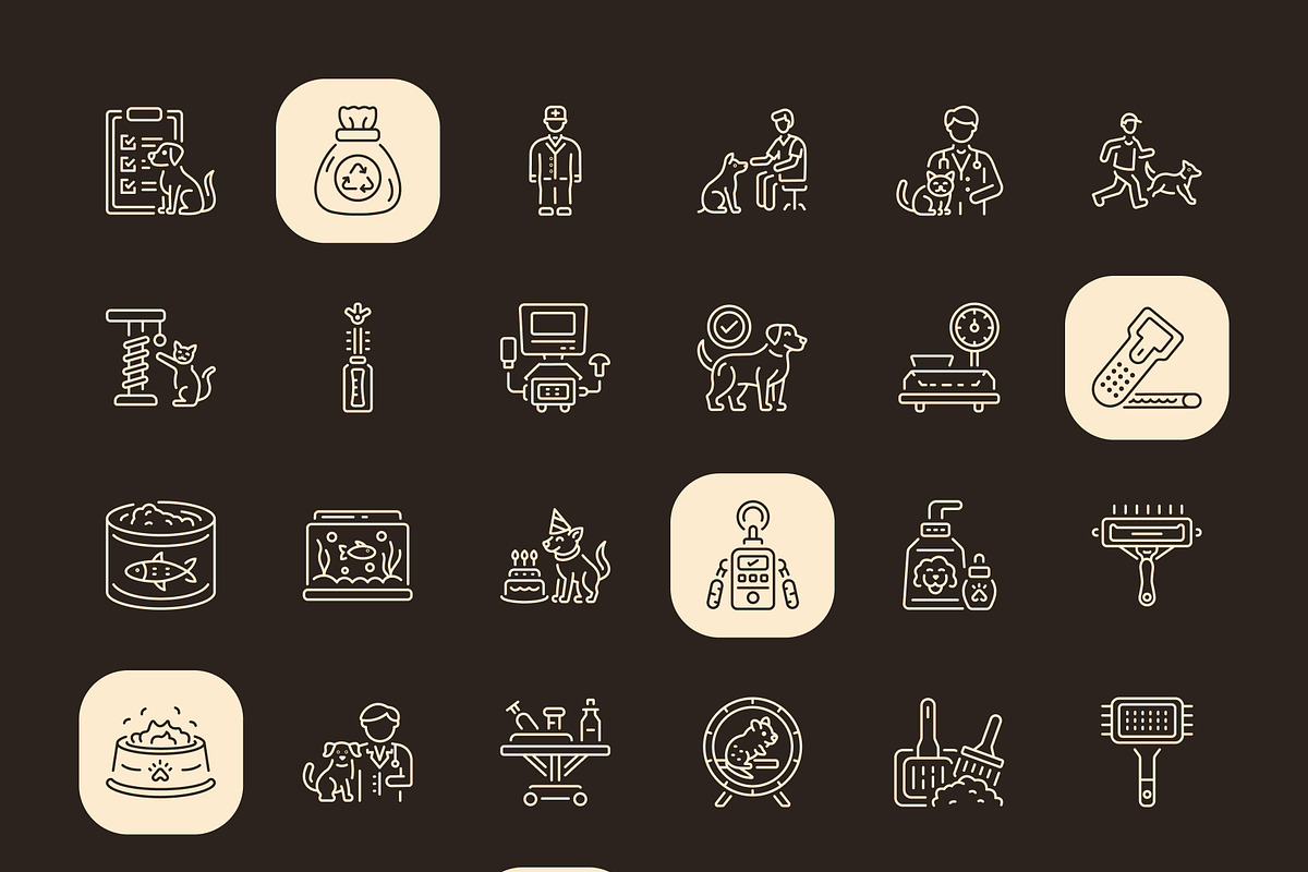 Pet and Veterinary Icon Set, an Outline Icon by Prosymbols (Photo 7 of 8)
