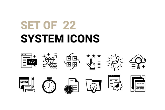 Set Of 22 System Icons.