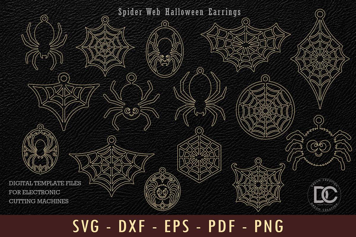 Halloween Spider Web Earring SVG, a Work Illustration by Dream Creation (Photo 2 of 3)