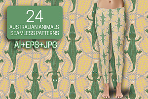 Australian Animals Seamless Patterns