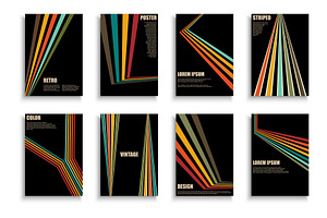 Retro Colorful Striped Posters