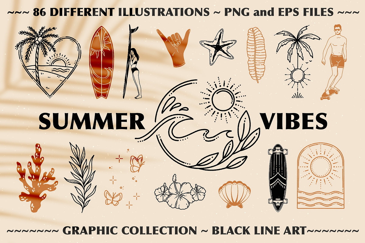 Summer vibes. Graphic collection., a Person Illustration by heyXeni (Photo 1 of 11)