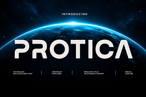 Protica - Futuristic Tech Logo Font