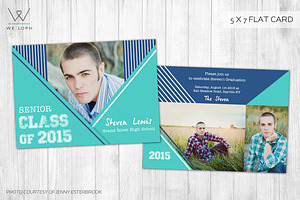 Senior Boy Graduation card template