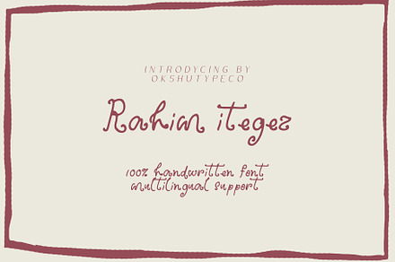 Rahim Itegez, a Handwritten Font by Alexander Tiunov