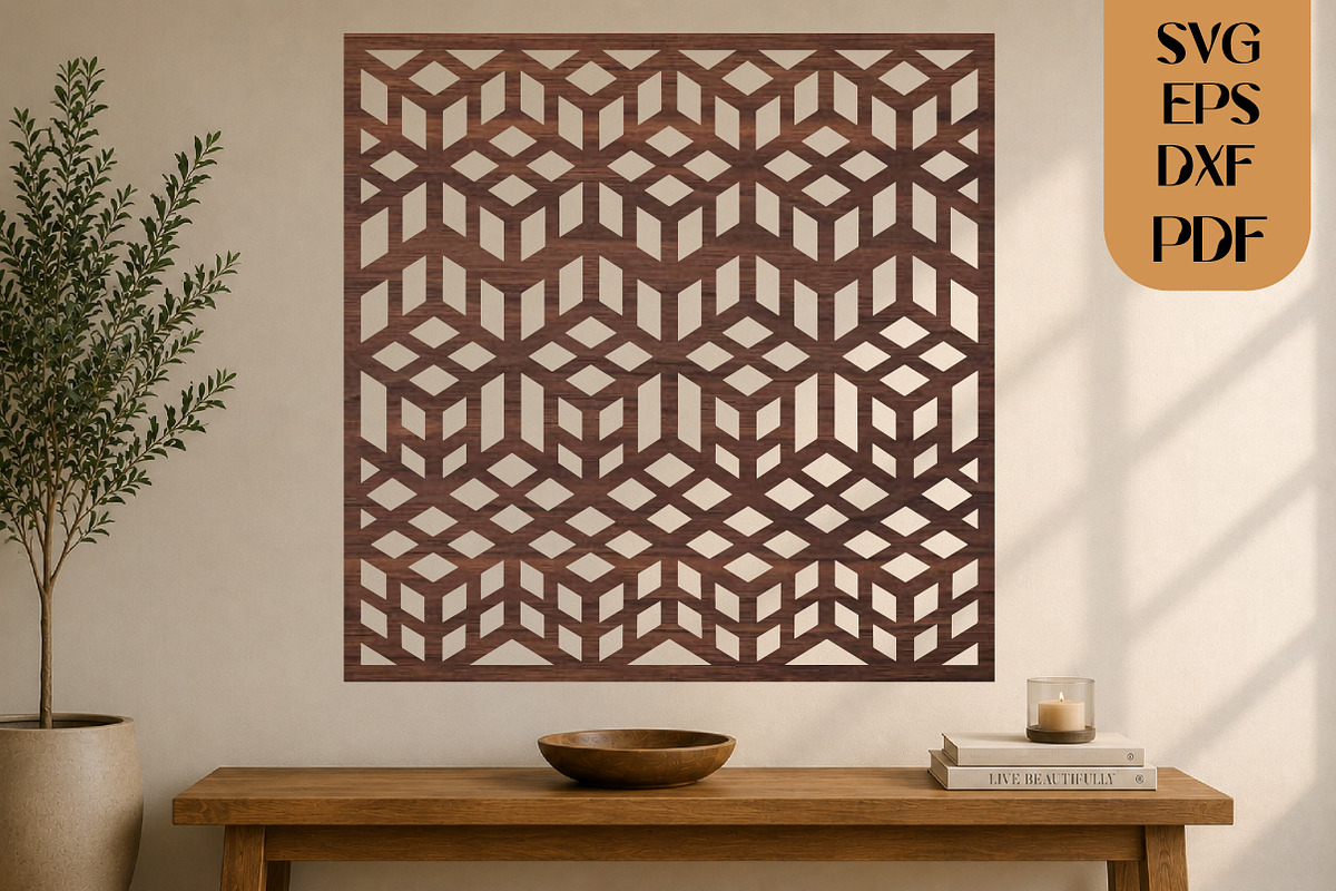 Geometric Wooden Wall Art SVG, an Object Graphic by DreamCafeArt (Photo 2 of 4)