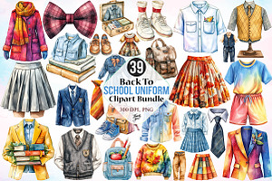 Back To School Uniform Clipart PNG, a Seasonal Illustration by Canvas Craft