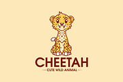 Cute Cheetah Kawaii Logo Template, a Branding & Logo Template by vectorwithin (Thumbnail 1 of 3)