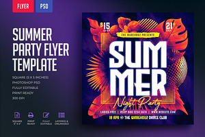 Summer Night Party Flyer Template