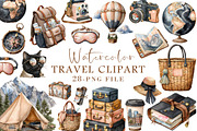 Watercolor Travel clipart, an Illustration by Libby Wishes (Thumbnail 1 of 4)