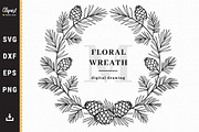 Christmas Wreath, Winter Monogram, an Object Graphic by ClipartMuchLove (Thumbnail 1 of 8)