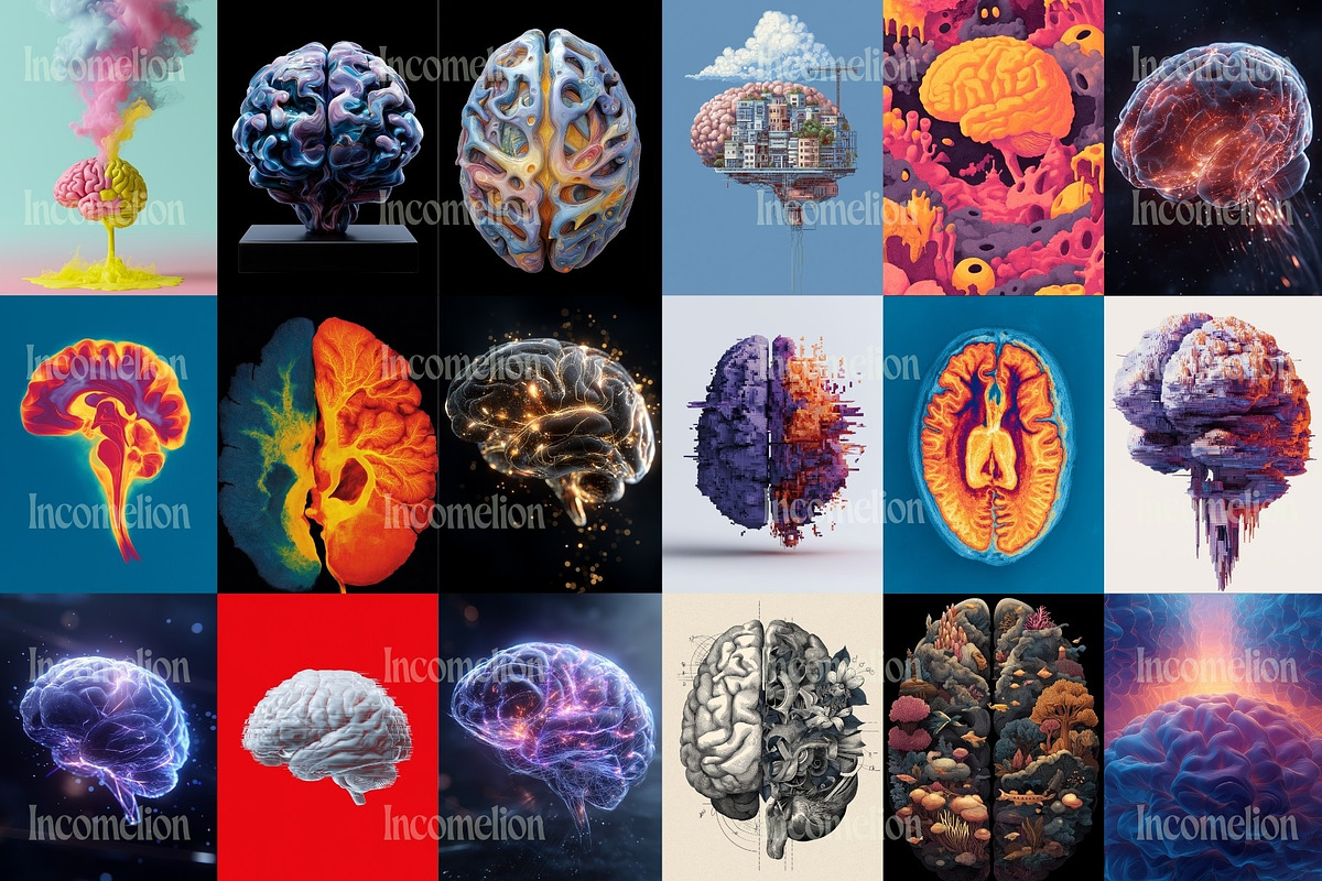 65 Human Brain Illustrations, an Object Graphic by Incomelion (Photo 5 of 7)